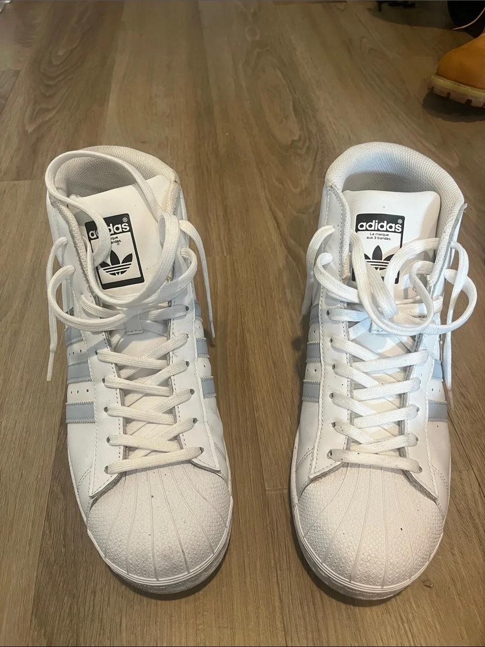 Adidas White High-Top Shell Toe Men’s Sneakers - Size 11